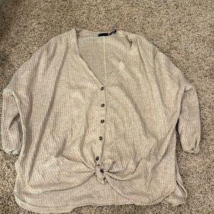 Urban waffle flowy beige top